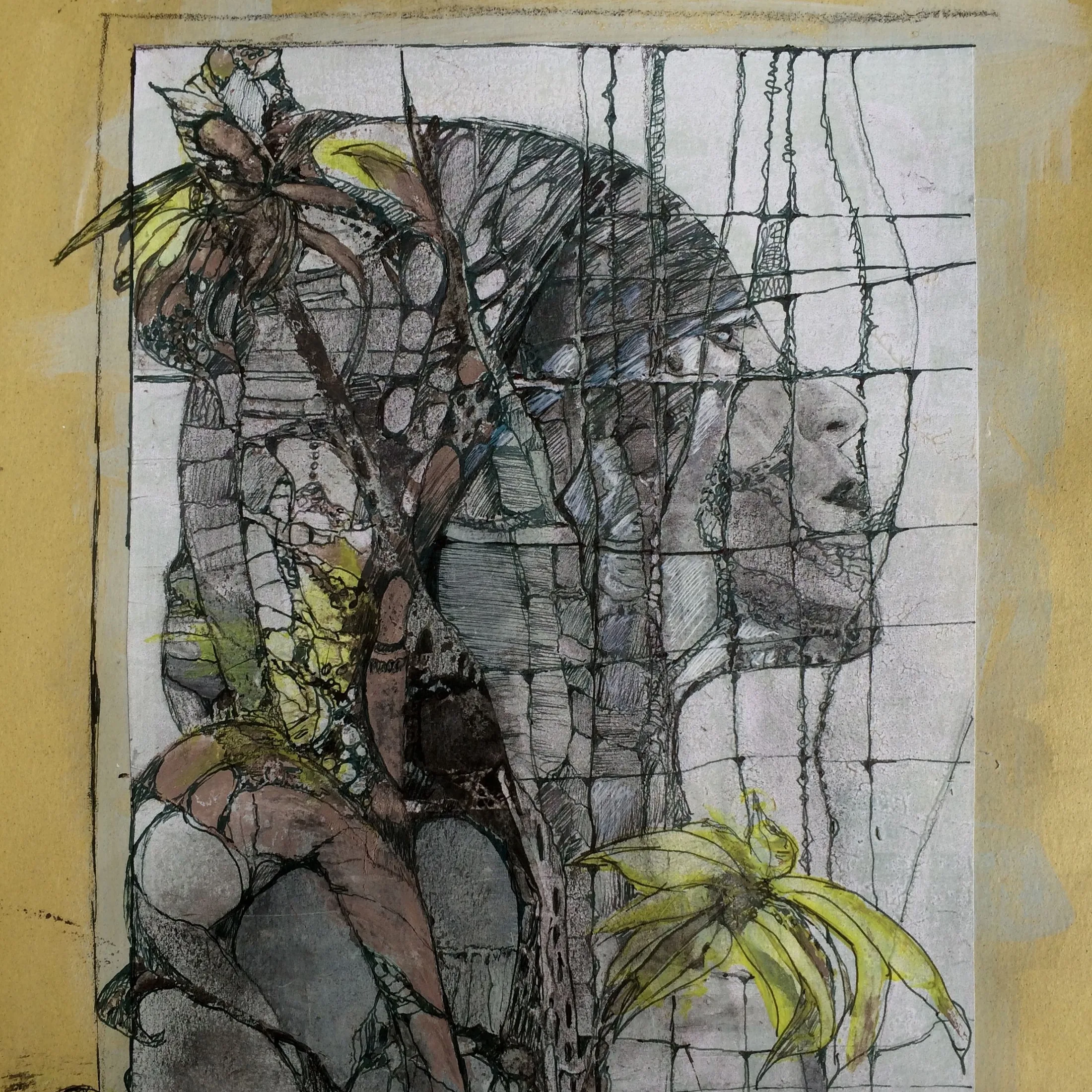 the view,acryl und tusche auf papier ,din a 4,2016